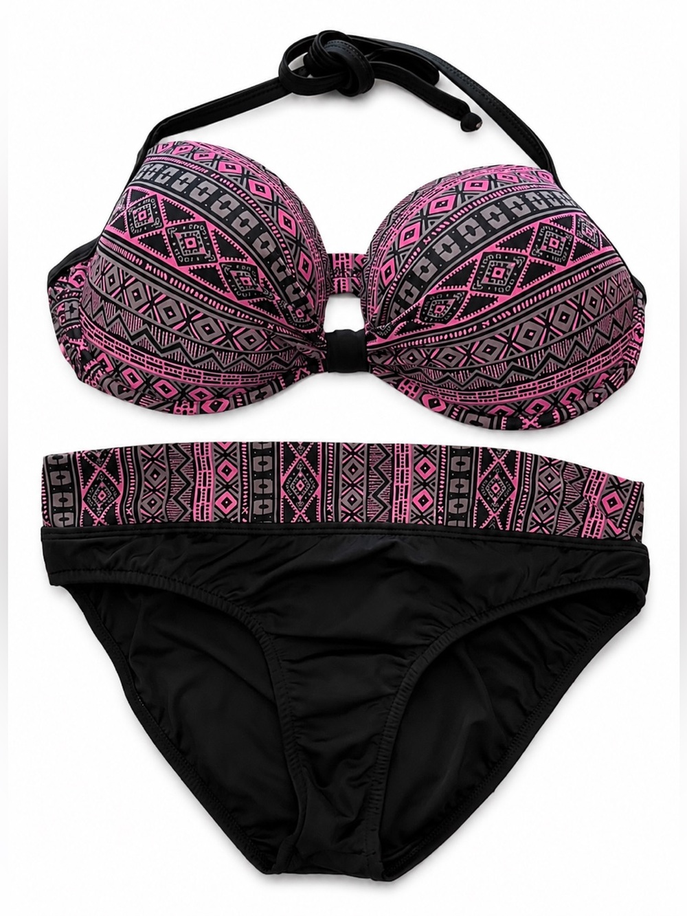 VENUS Bikini Set Top Size 38C/40B and Bottoms Size 10 Boho Y2K Tribal Retro